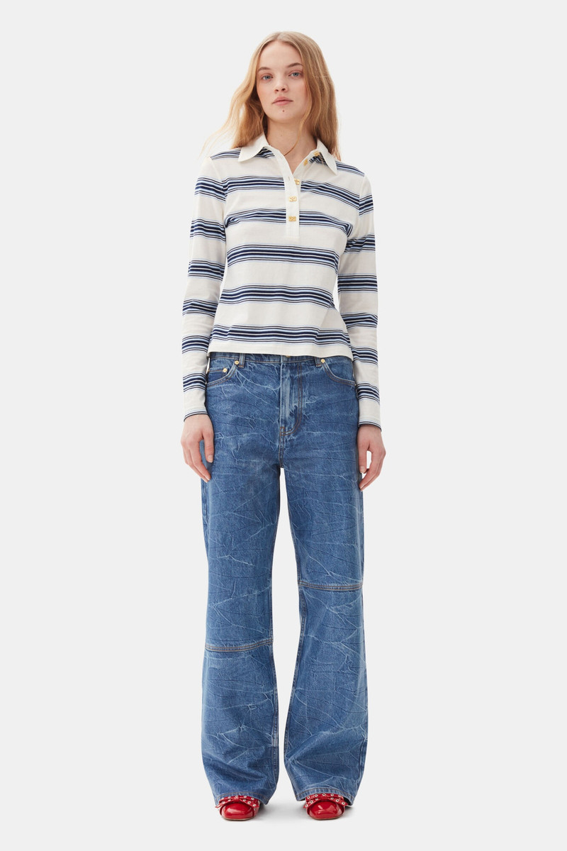 GANNI BLUE FOIL IZEY JEANS outlook