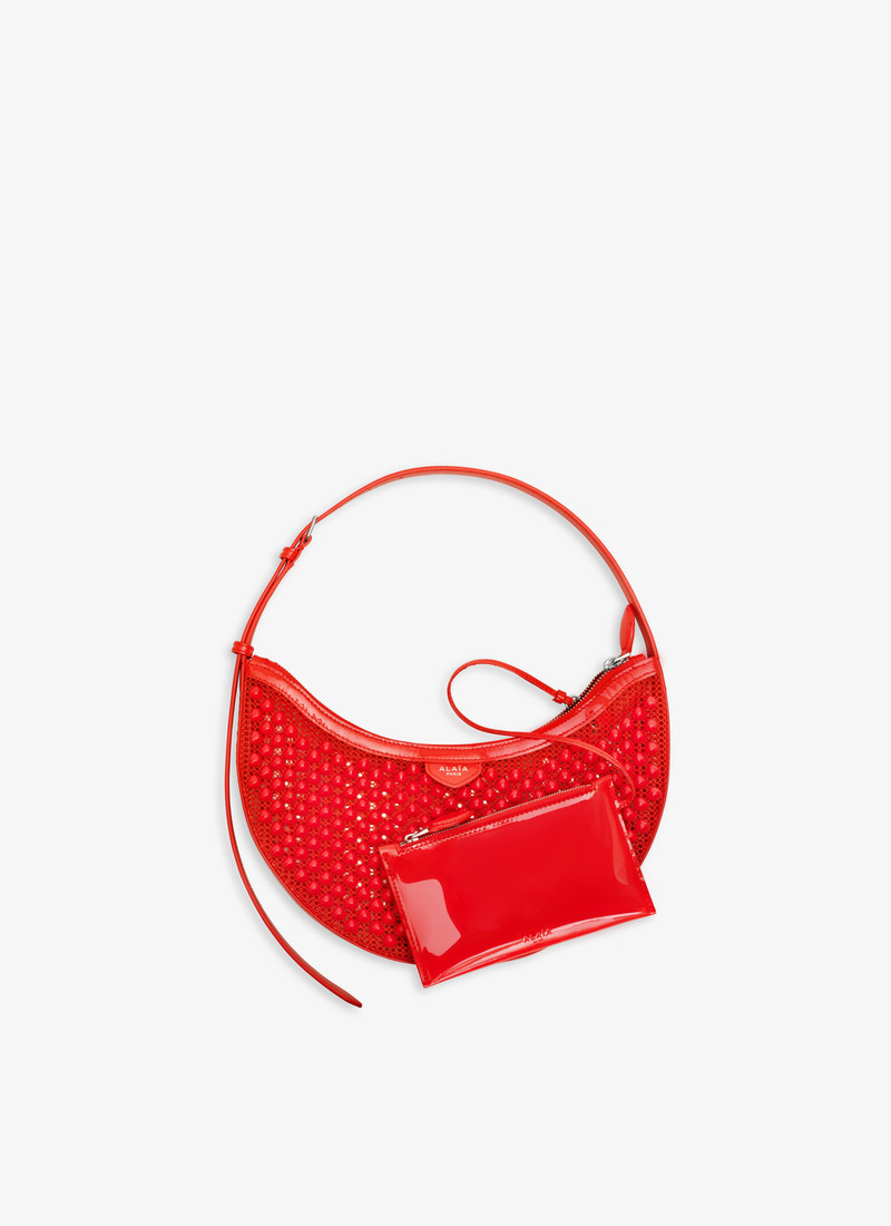 Alaïa ONE PIECE DEMI LUNE BAG IN FISHNET PYRAMIDS outlook