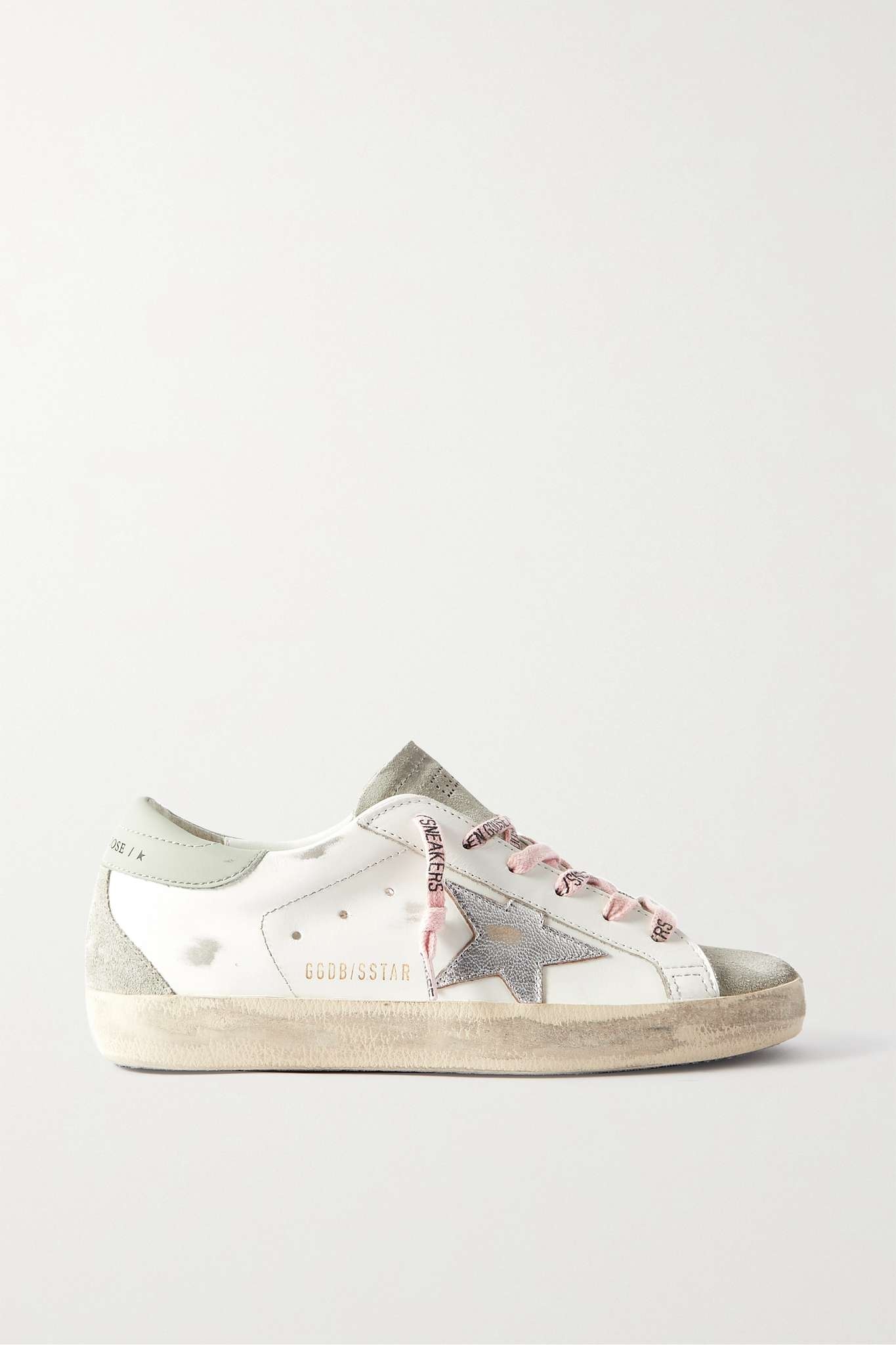 Super-Star distressed leather and suede sneakers - 1
