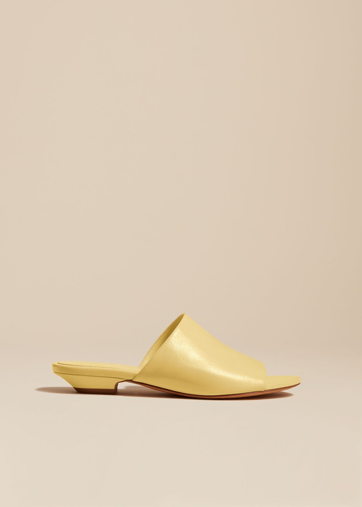 The Marion Slide in Pale Yellow Leather - 1