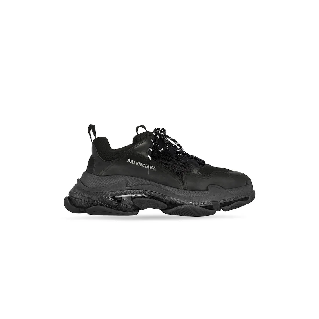 Men's Triple S Sneaker Clear Sole in Black - 1