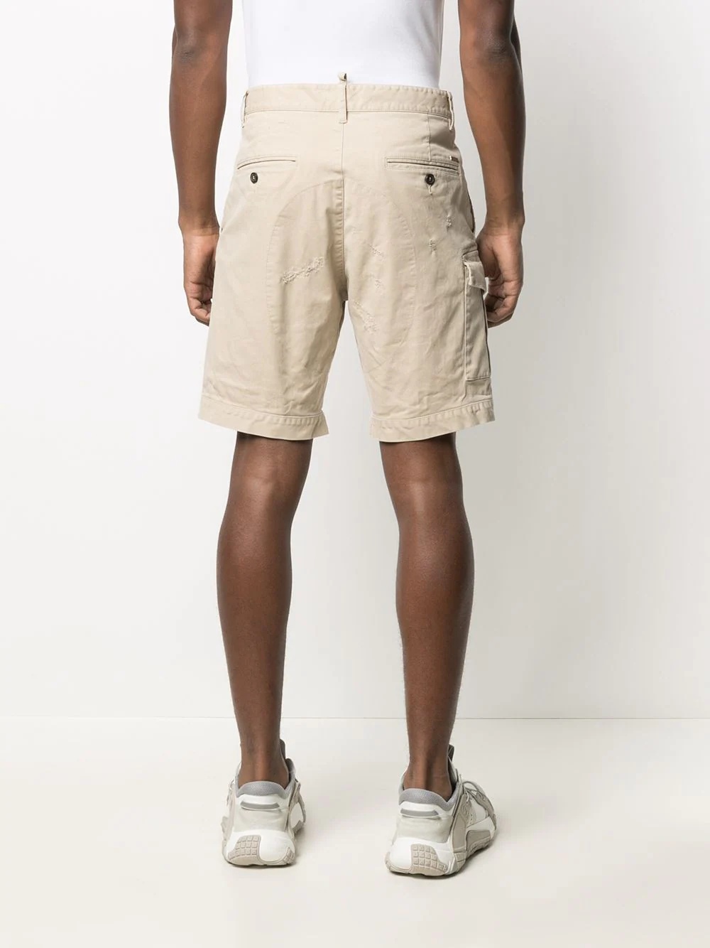 mid-rise cotton cargo shorts - 4