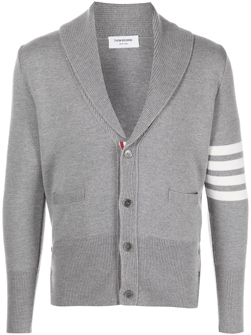 4-bar stripe wool cardigan - 1