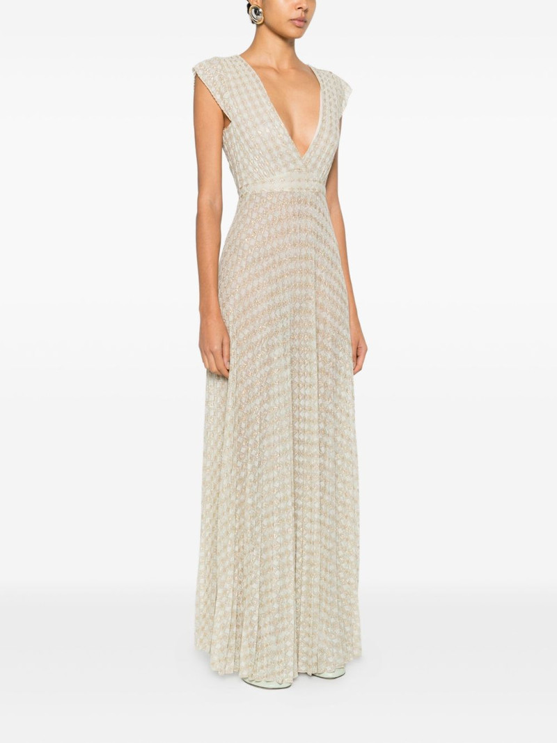 V-neck pleated midi dress 3