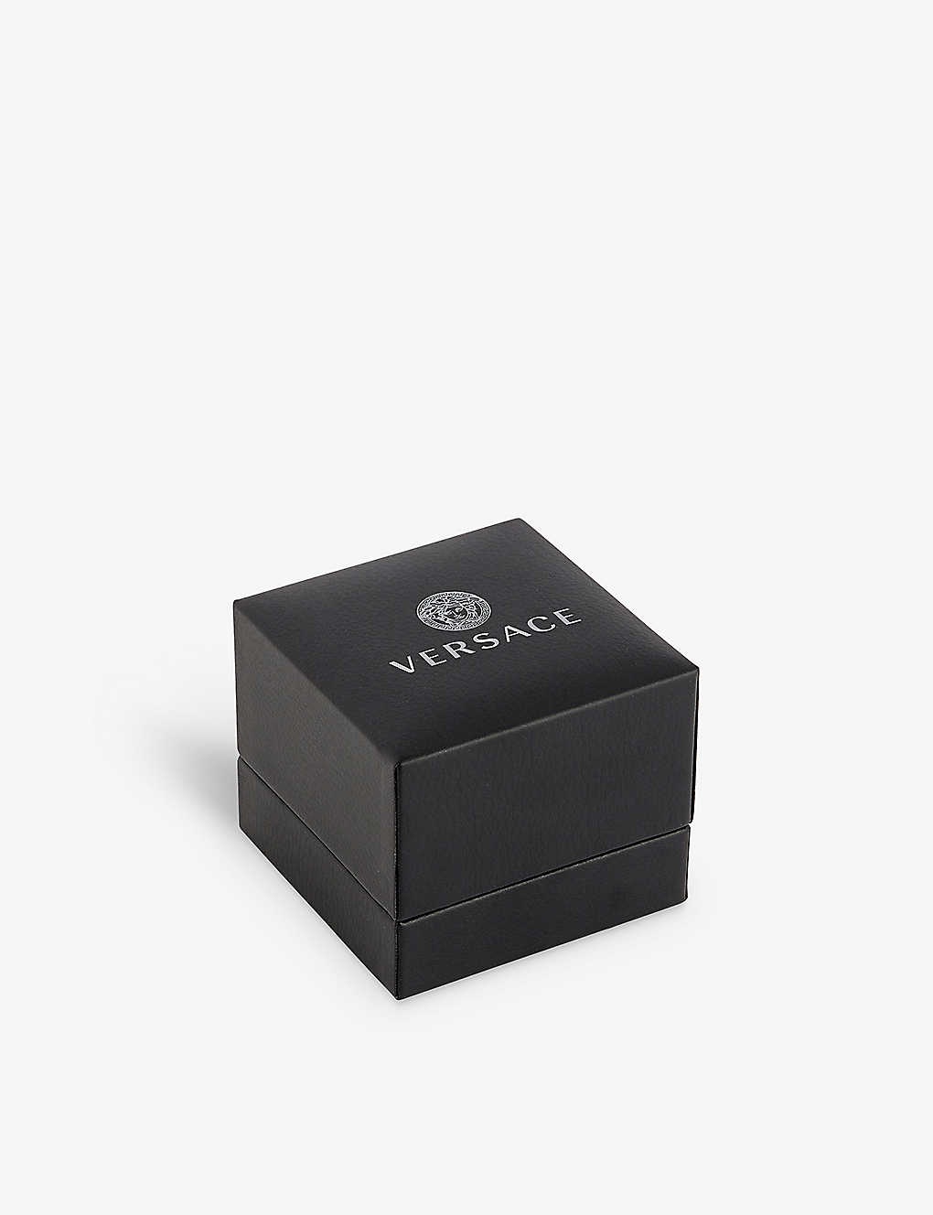 Medusa Greca-embossed gold-metal ring - 4
