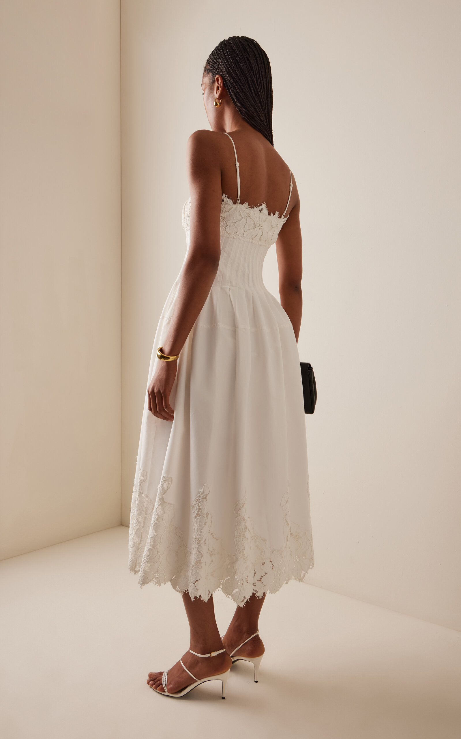 Lilianna Lace-Detailed Cotton-Blend Midi Dress white - 4