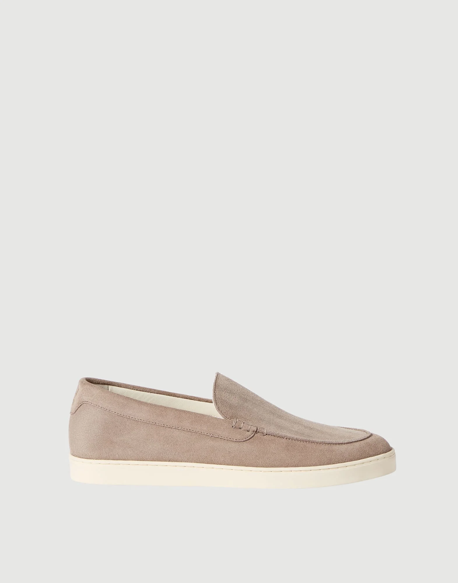 Chevron-effect suede loafer sneakers - 1