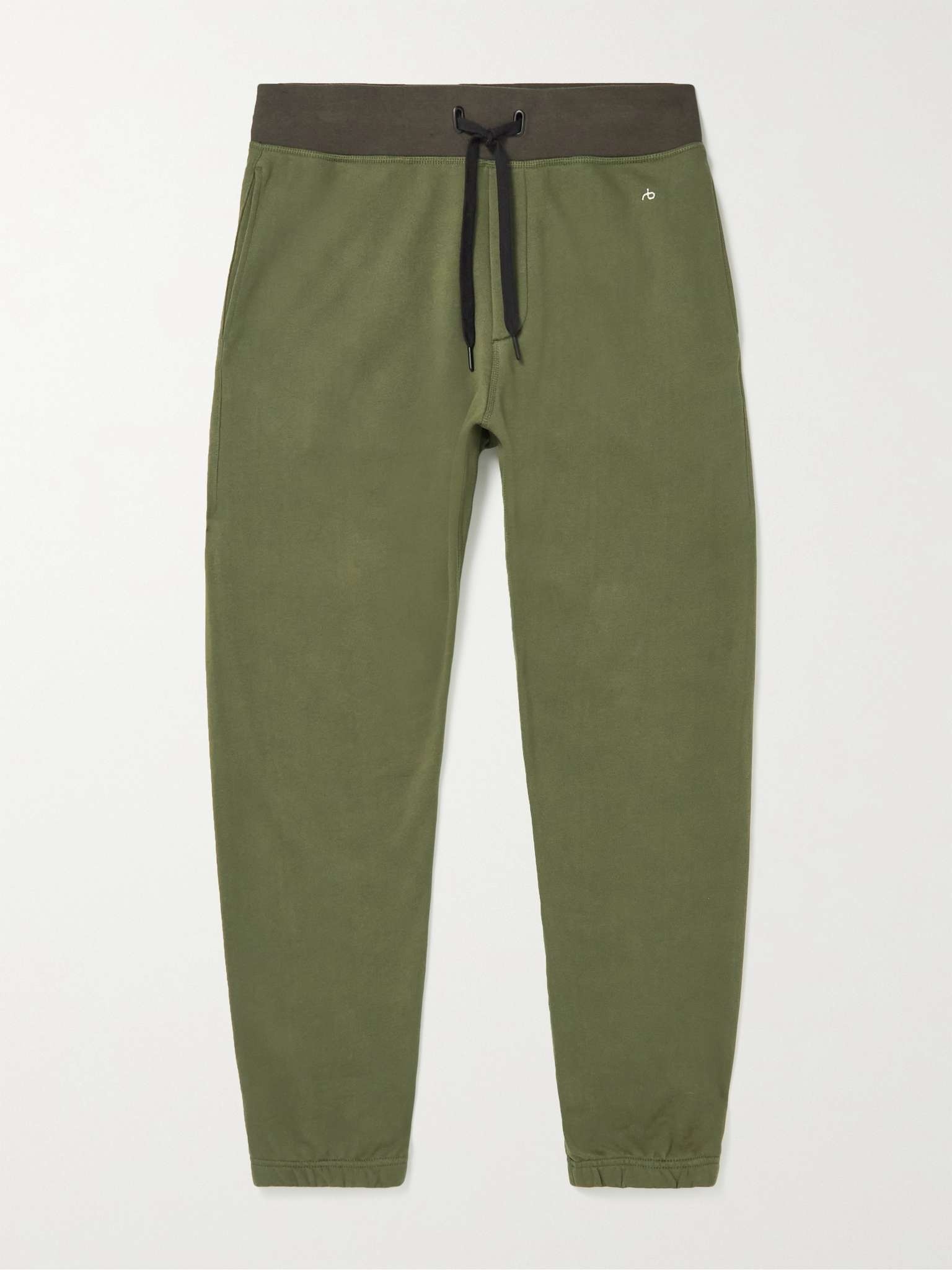 City Prospect Tapered Two-Tone Organic Cotton-Terry Sweatpants - 1