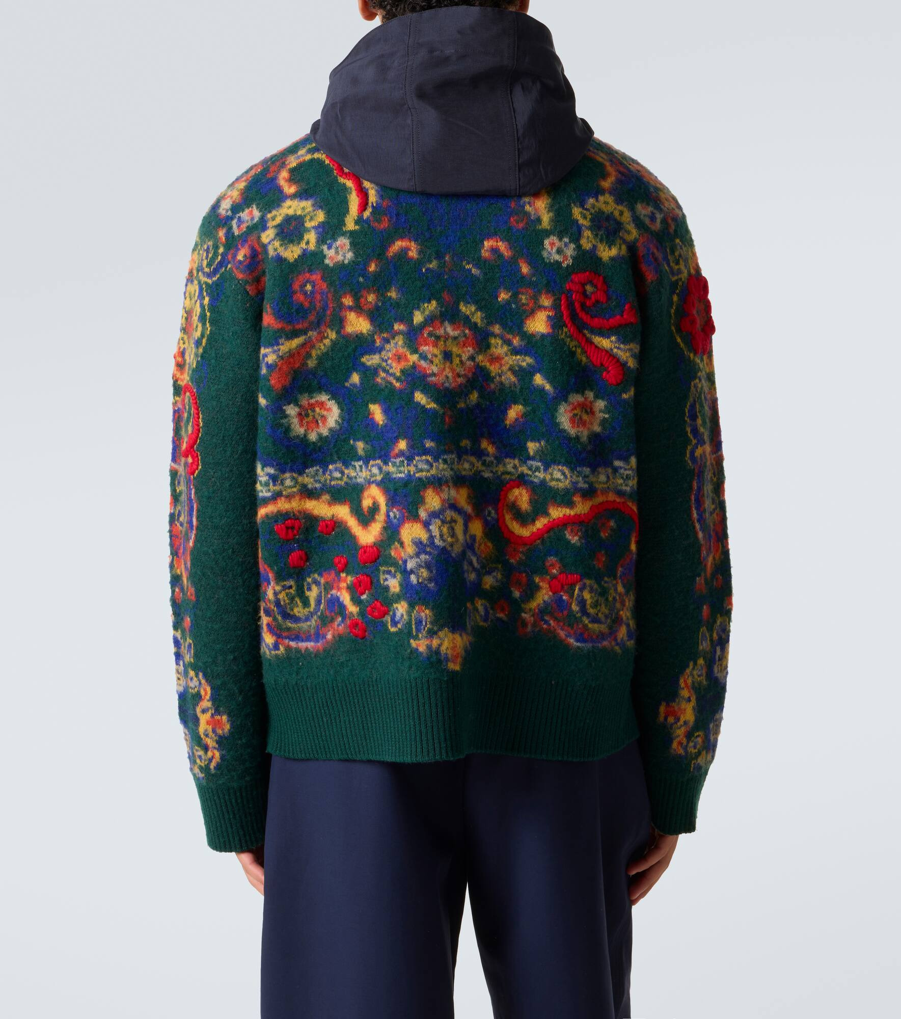 Floral wool jacquard jacket - 4