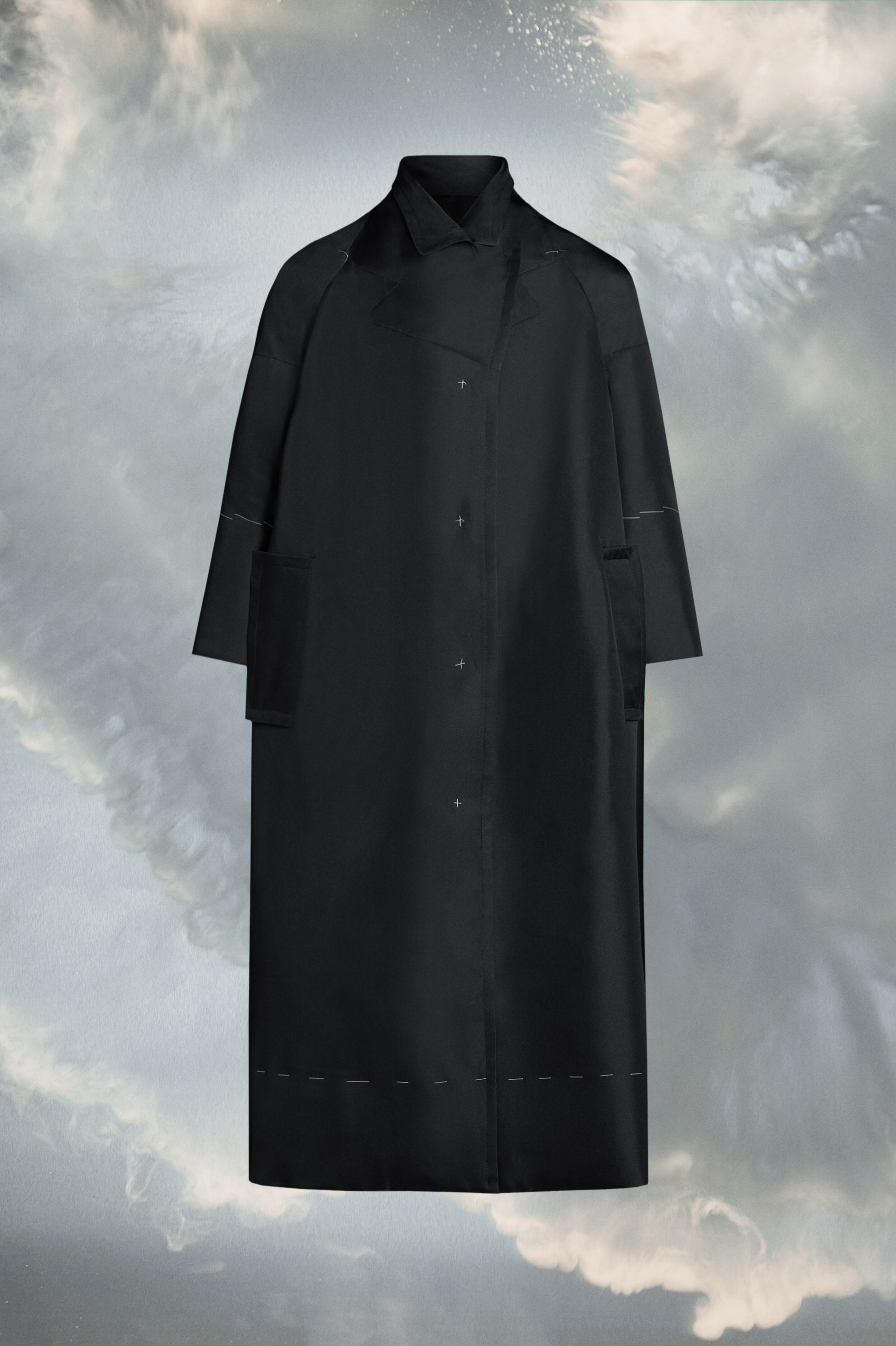 Work-in-progress oversized silk coat - 1