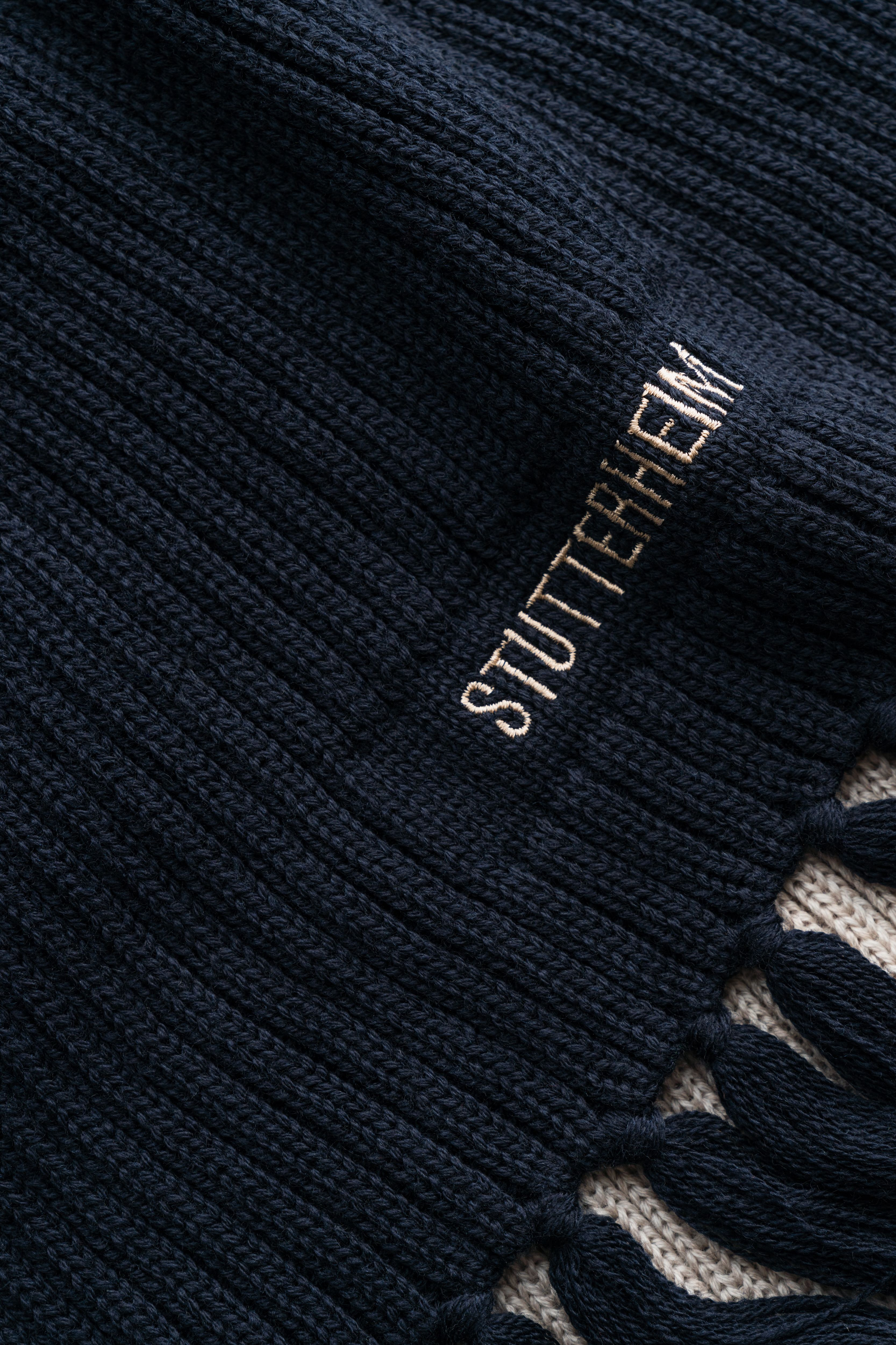 Fringe Scarf Navy - 5