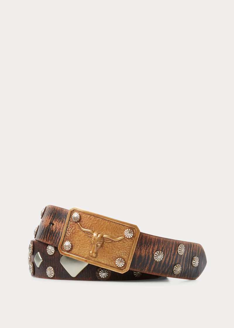 Studded Leather Belt - 1