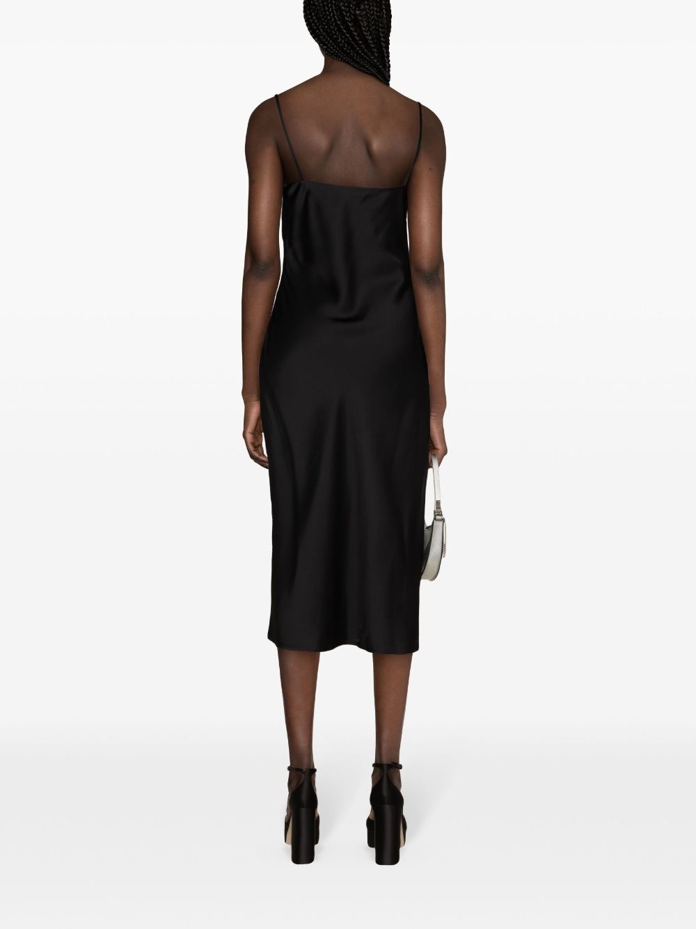 Barocco-lace satin midi dress - 4
