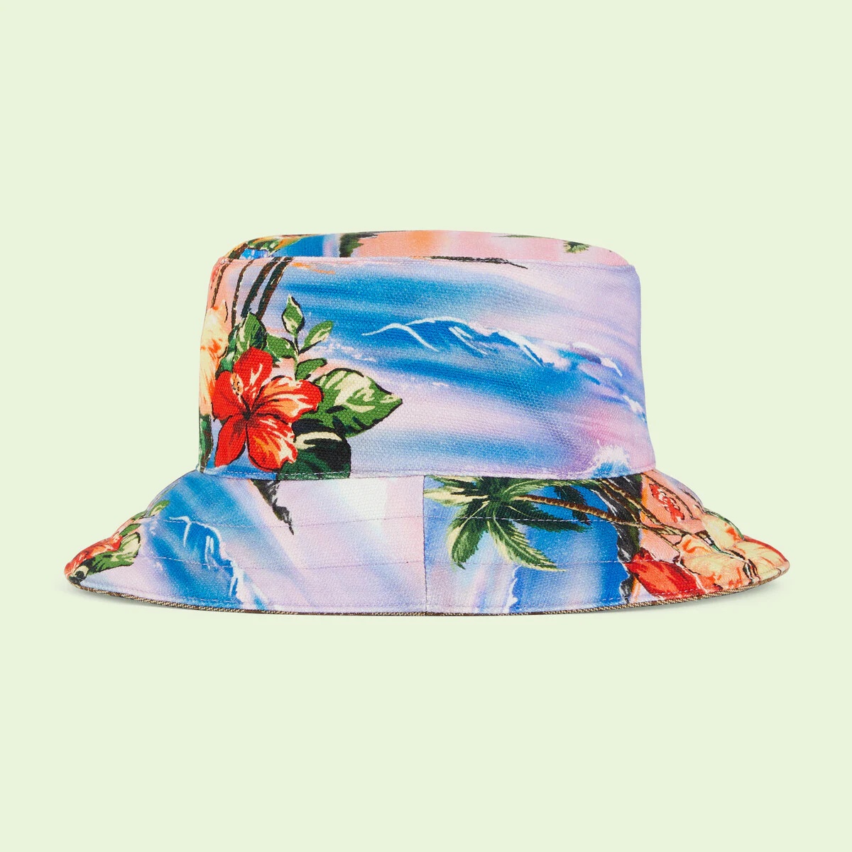 GG canvas and island print reversible bucket hat - 2
