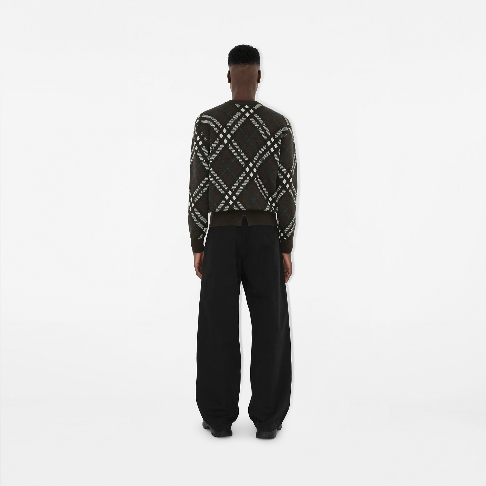 Check Wool Blend Sweater - 4
