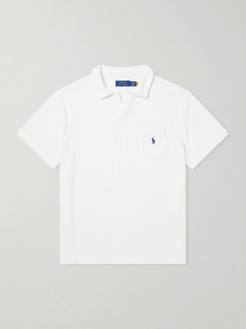 Logo-Embroidered Cotton-Blend Terry Polo Shirt 1
