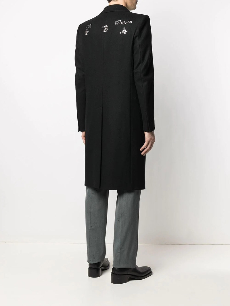 logo embellished single-breasted coat 4