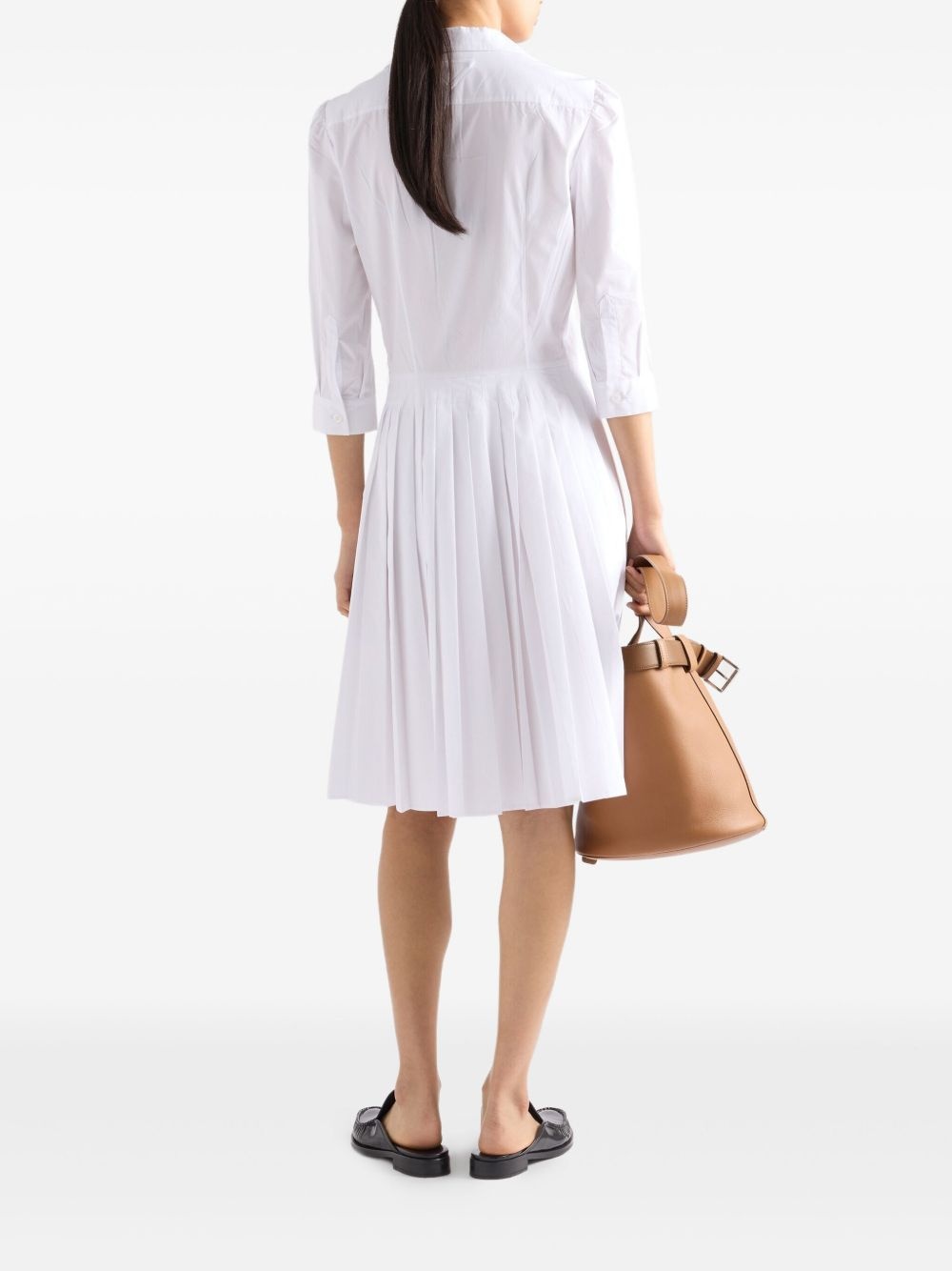 pleated poplin shirt dress - 3