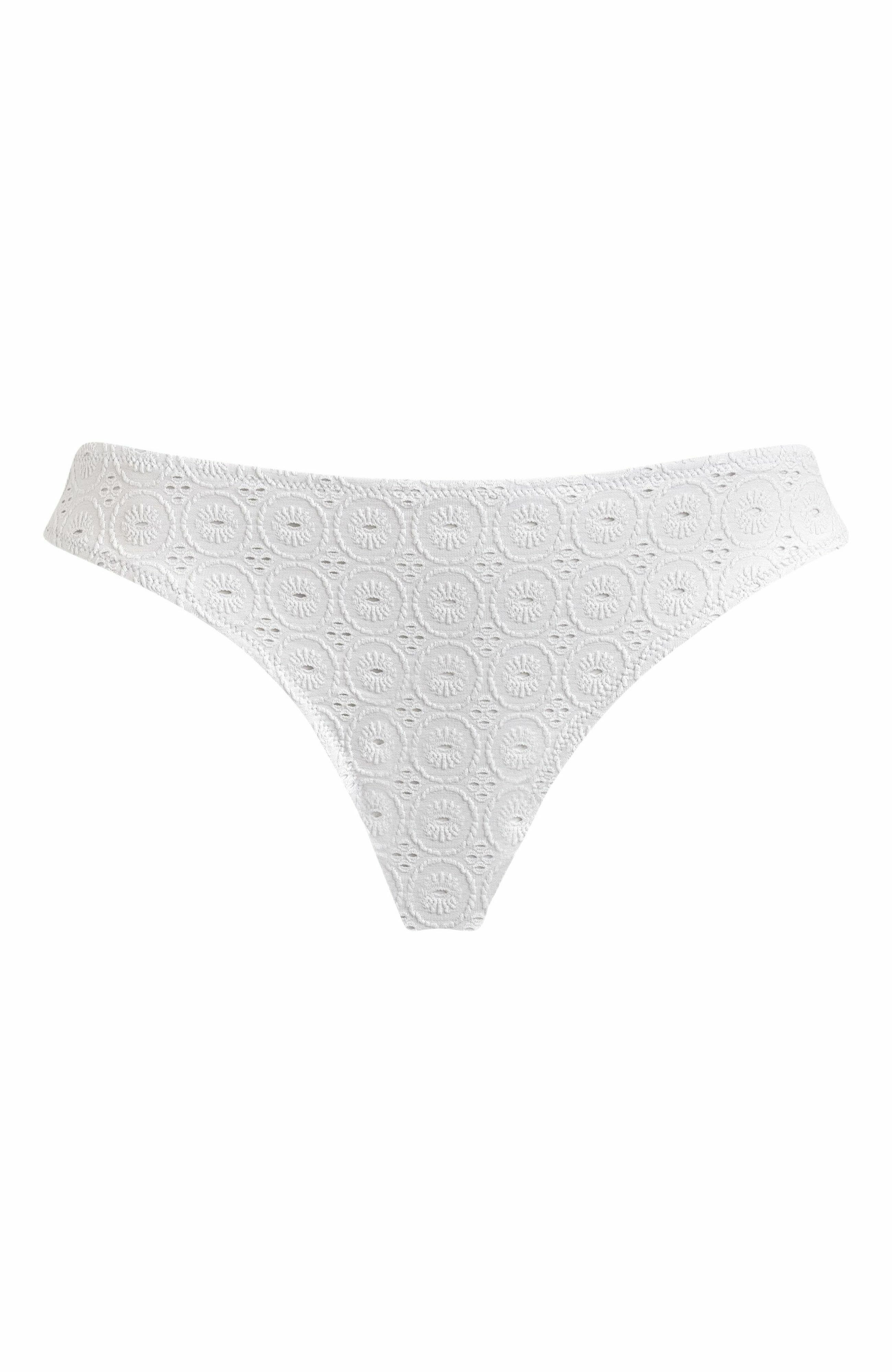 Vilebrequin Women's Broderie Anglaise Midi Brief Bikini Bottom in Blanc at Nordstrom - 2