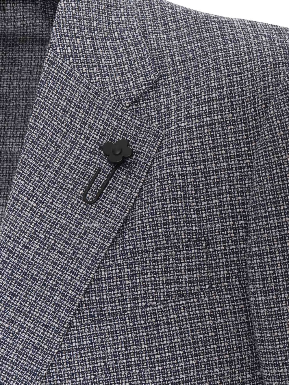 micro-check single-breasted blazer - 3