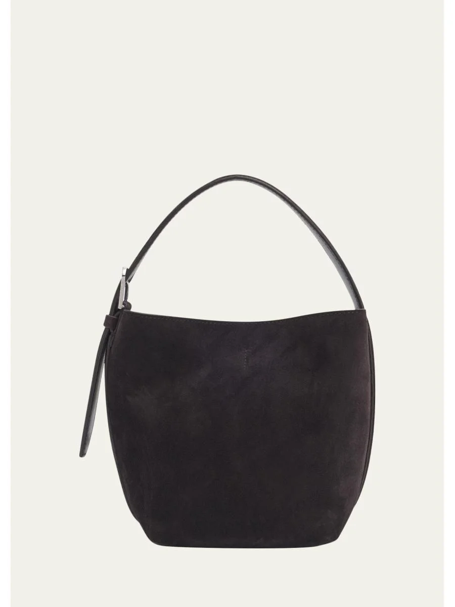 Small Belted Suede Tote Bag - 1