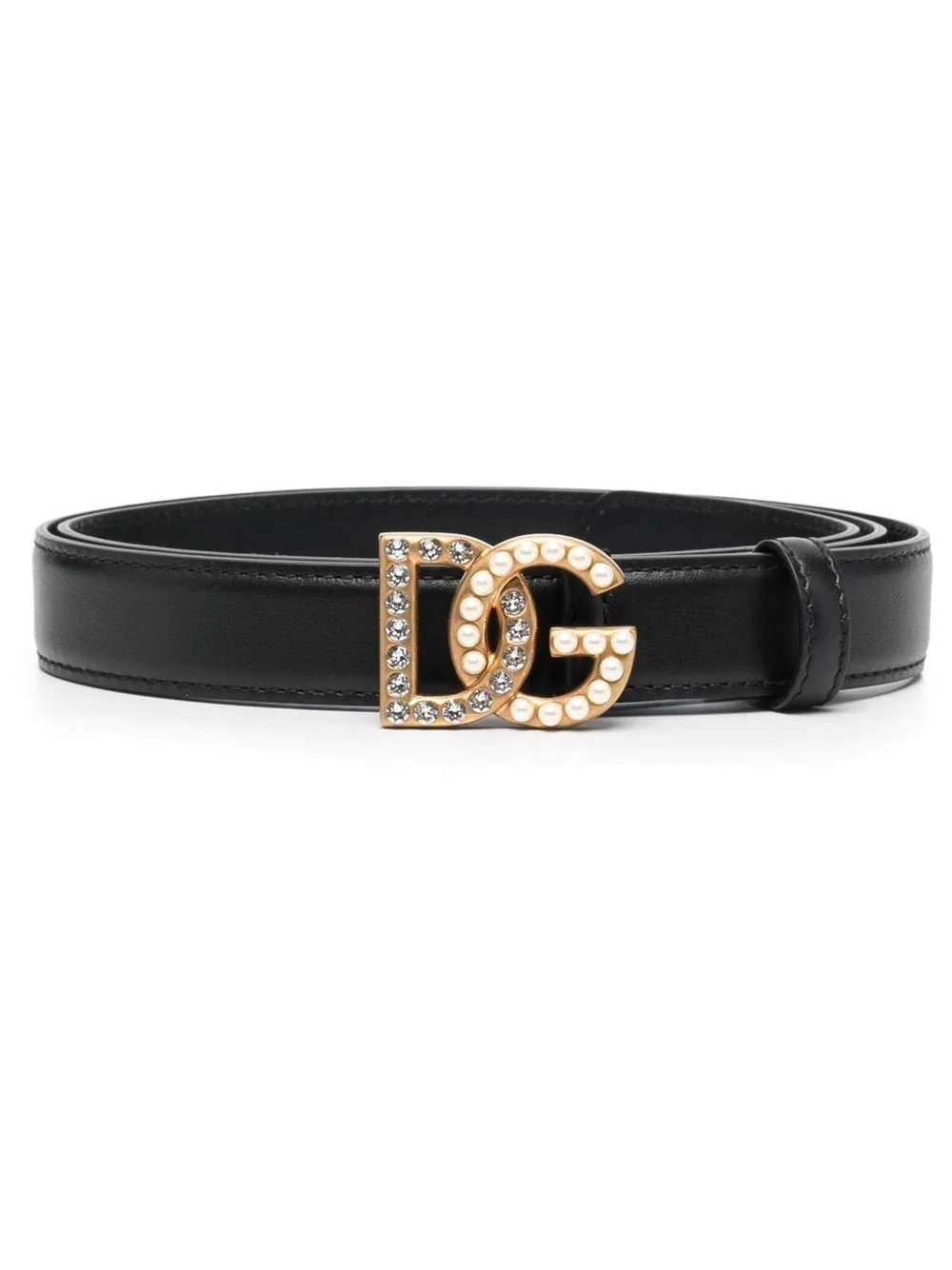 embellished logo-buckle belt - 1