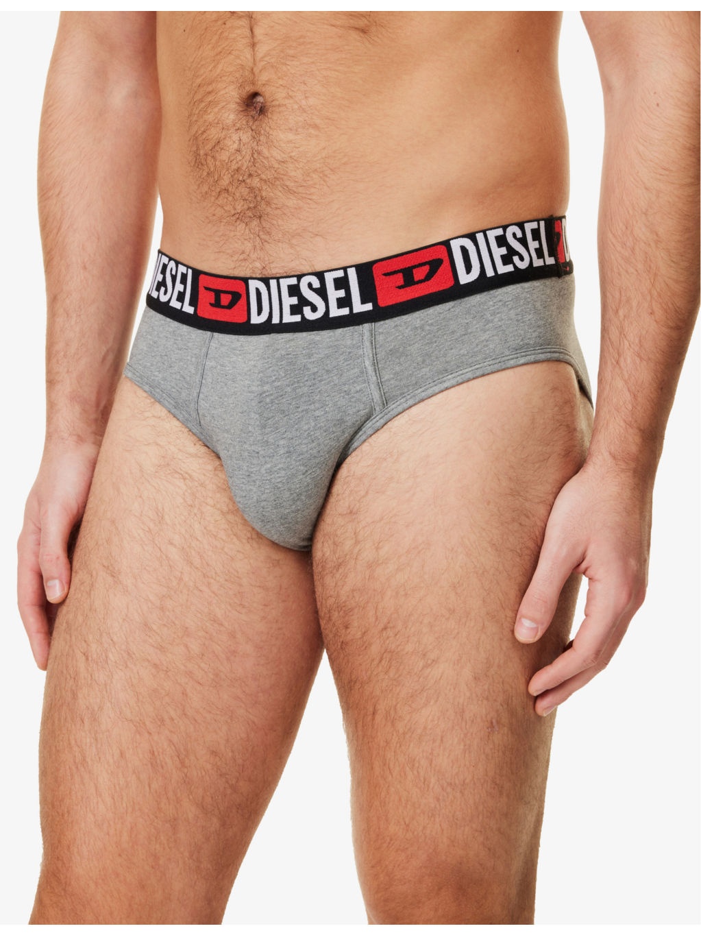 Branded-Waistband Pack of Three Stretch-Cotton Briefs - 4