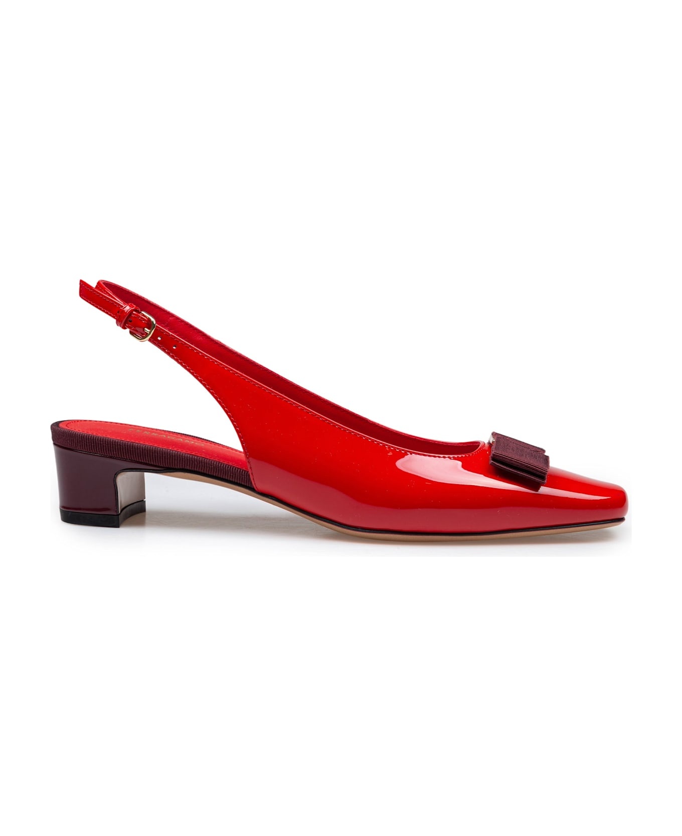Slingback Rivalda In Patent Leather Burgundy Color - 1
