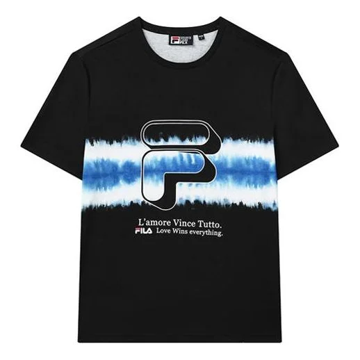 FILA Sport Casual Round Neck PrintShort Sleeves T Shirt Men's Black F11M133187F-BK - 1