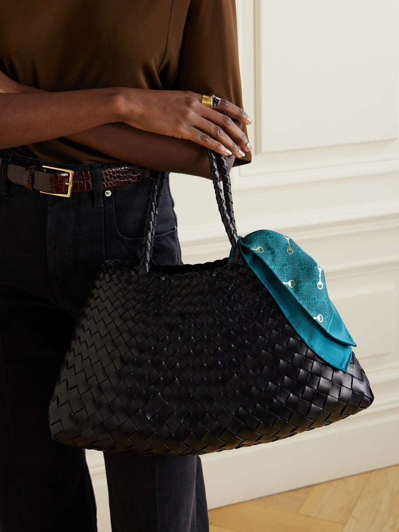 DRAGON DIFFUSION Santa Croce Big woven leather tote Black outlook