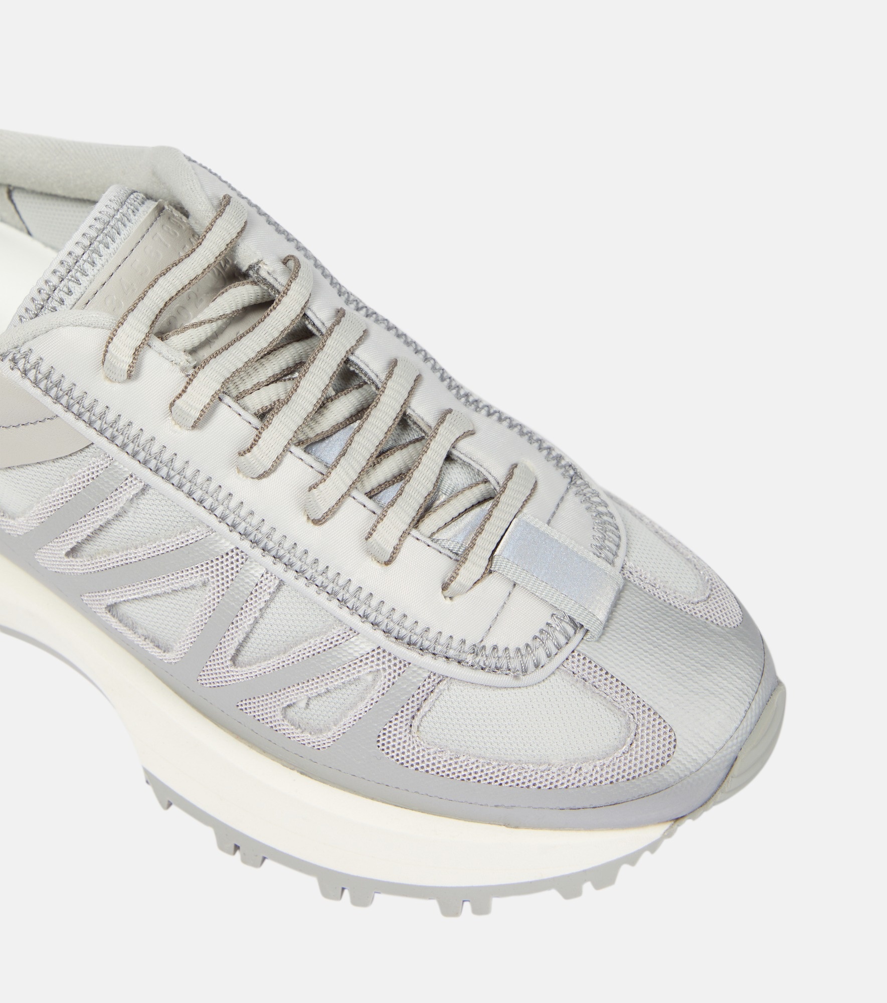 Leather-trimmed low-top sneakers - 6