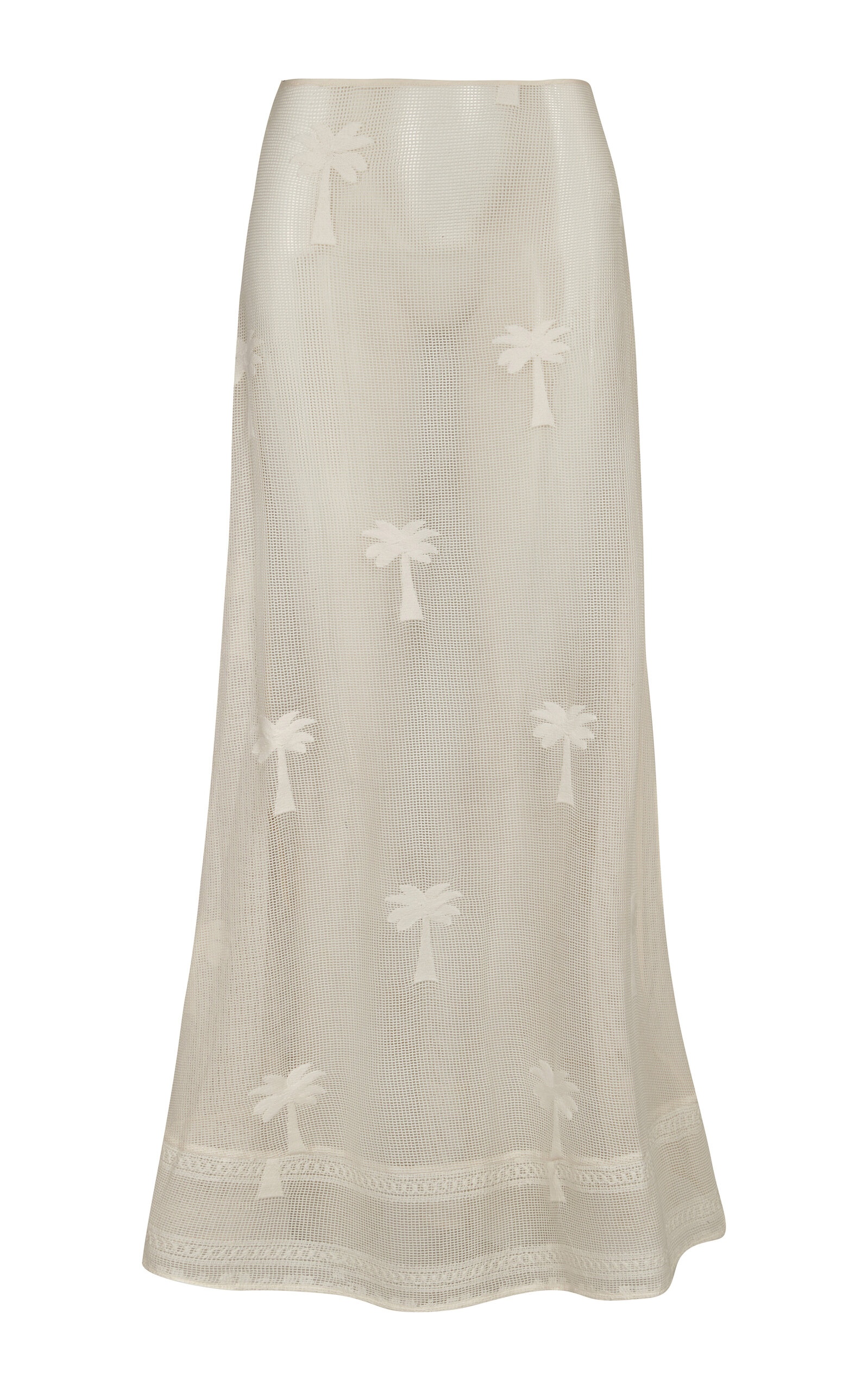 Fair Winds Embroidered Cotton Midi Skirt white - 1