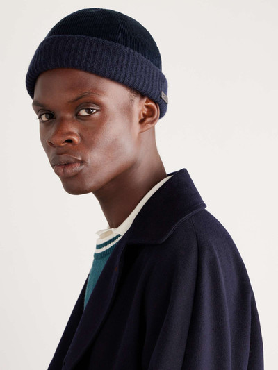 Loro Piana Logo-Appliquéd Ribbed Stretch-Cotton and Cashmere-Blend Beanie outlook