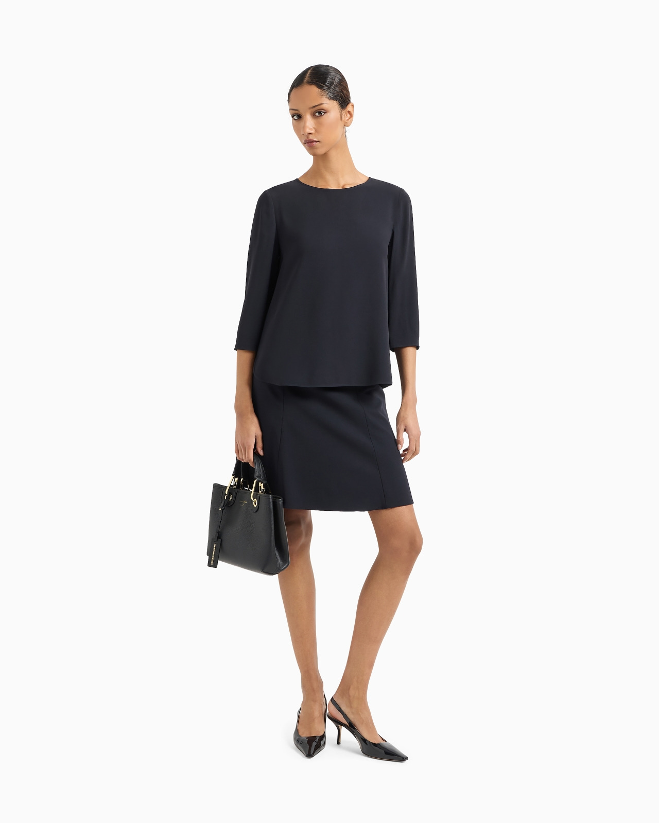 Envers-satin blouse with 3/4 sleeves - 2