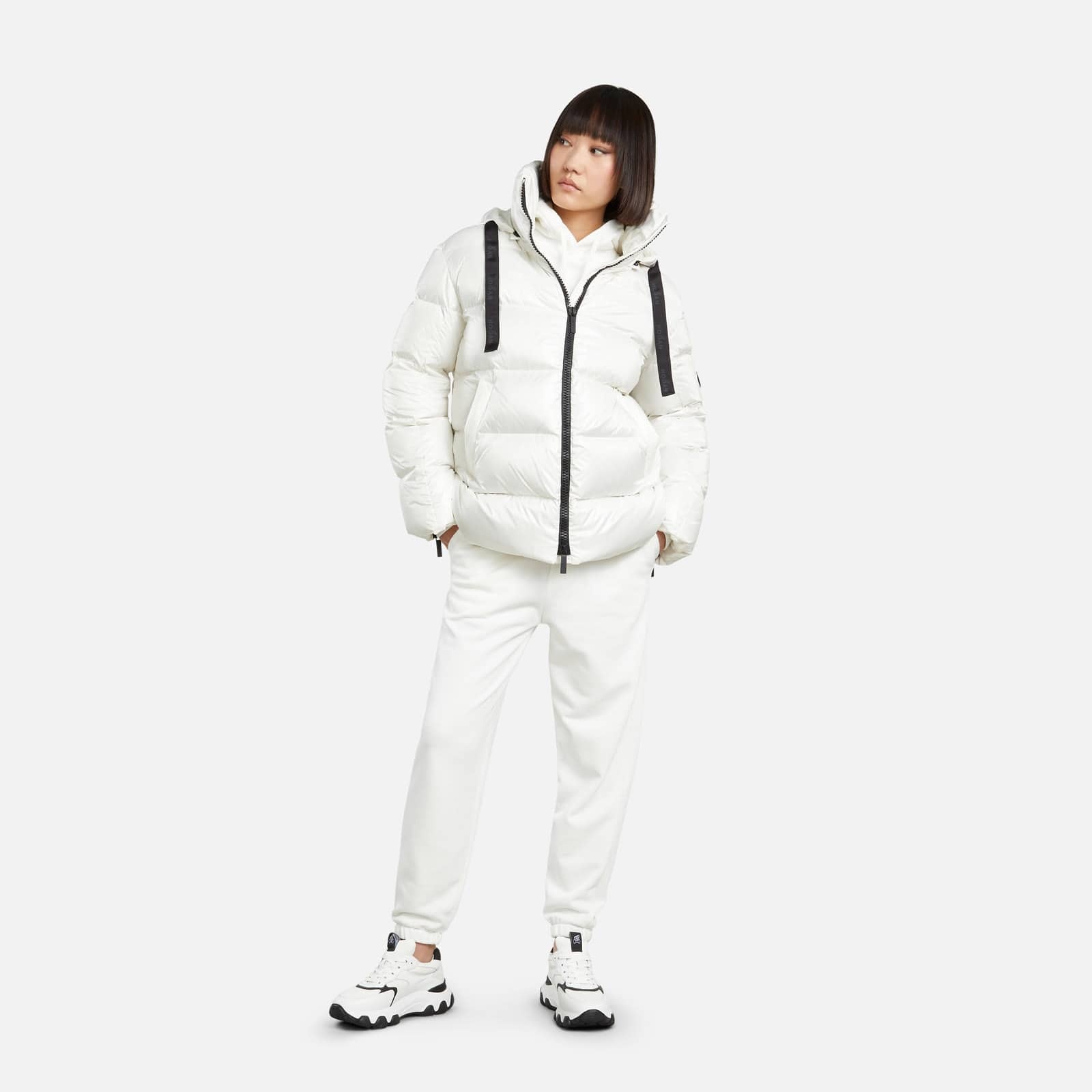 Hooded Down Jacket White - 3