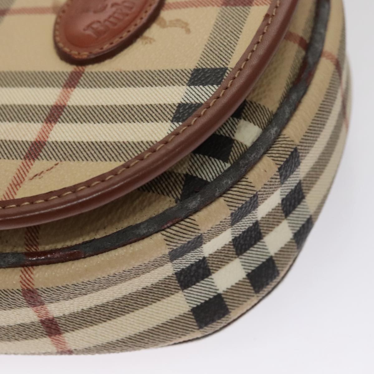 Burberry Nova Check Shoulder Bag Pvc Leather Beige - 11