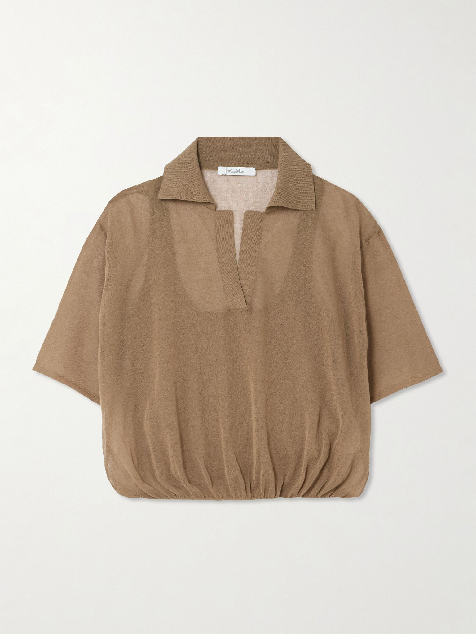Vespa cropped cotton-blend polo shirt Brown - 1
