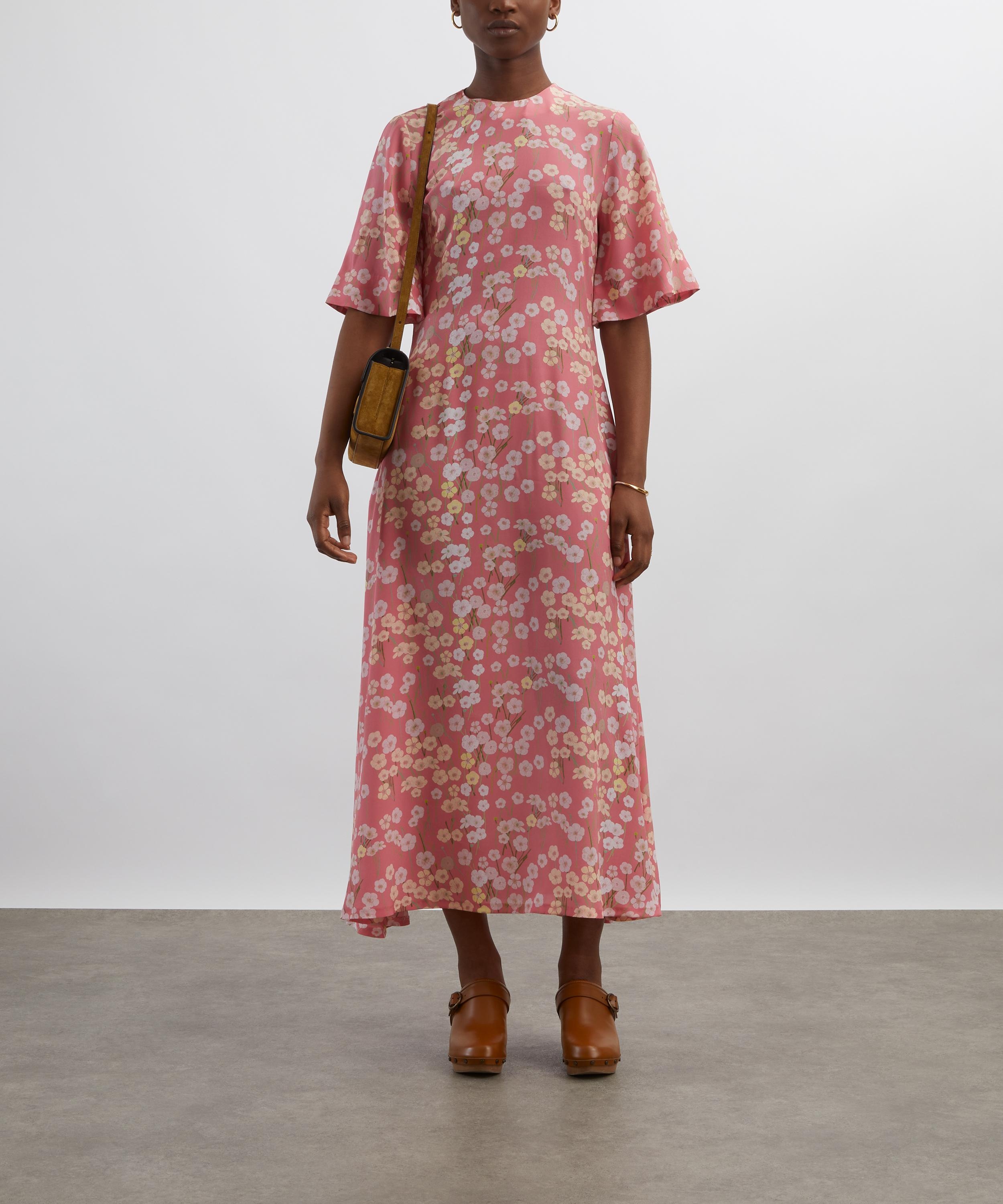 Marjorie Pink Buttercups Silk Dress - 2