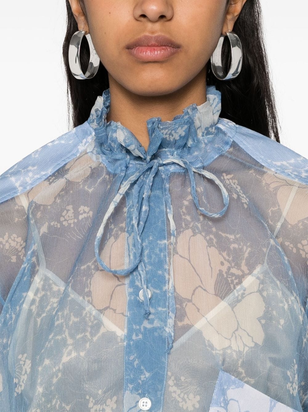 floral silk shirt - 5