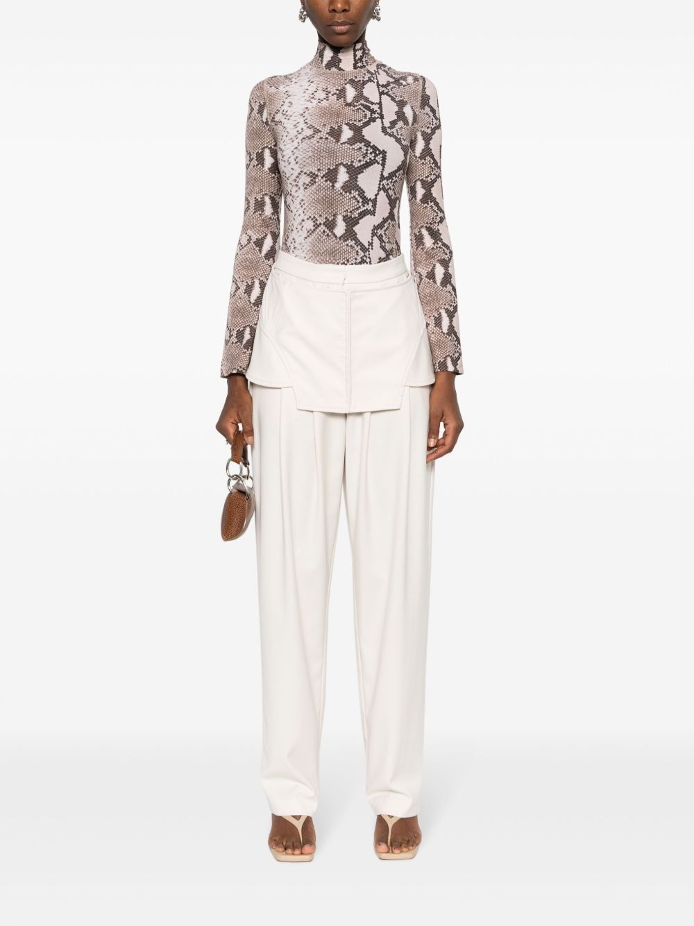 corset-detail straight-leg trousers - 2