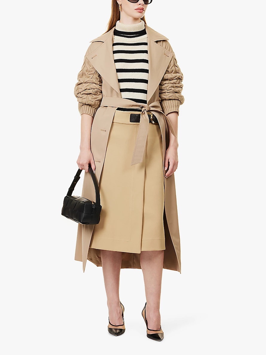 Cicladi belted-waist wool and cotton coat - 2