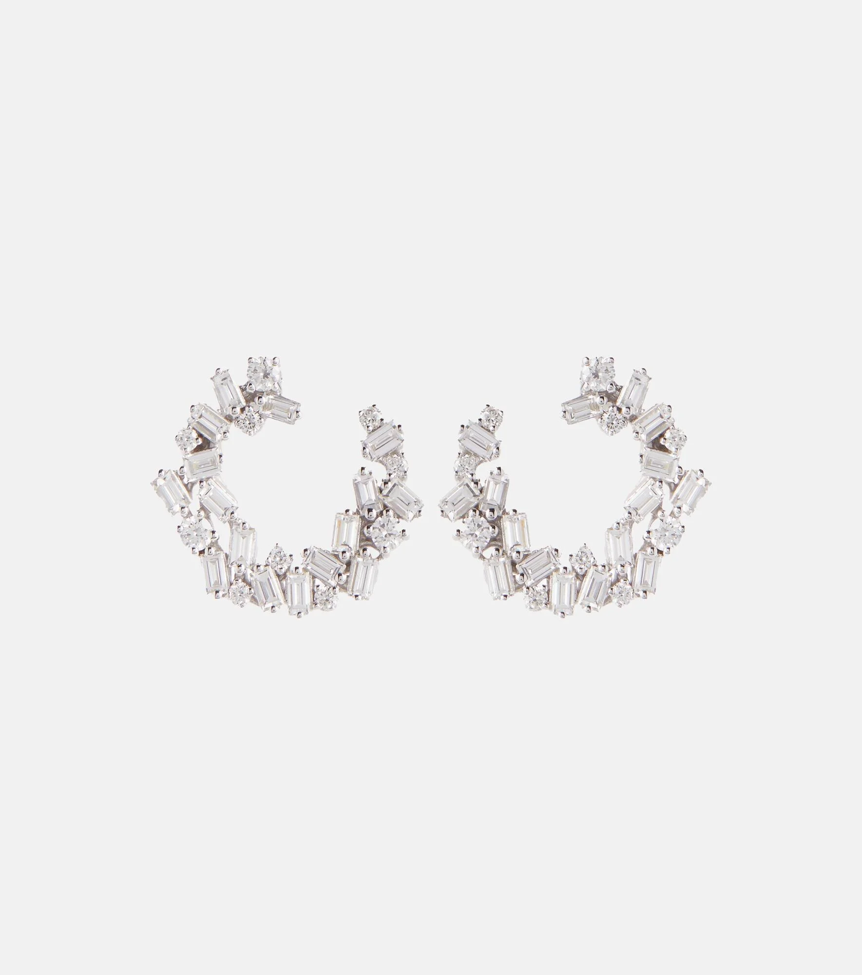 Chloé 18kt white gold hoop earrings with diamonds - 1