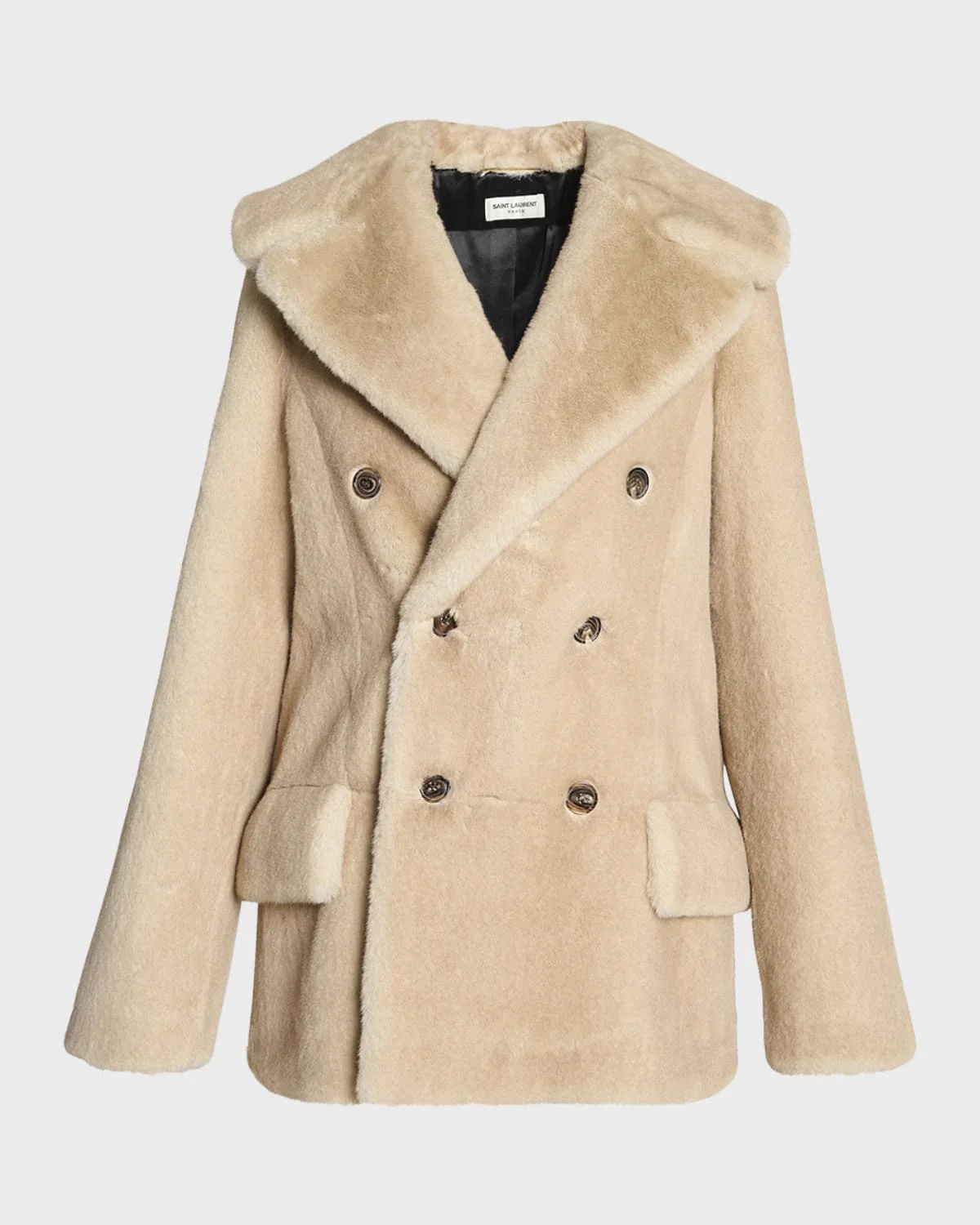 Manteau Double-Breasted Faux Fur Jacket - 1