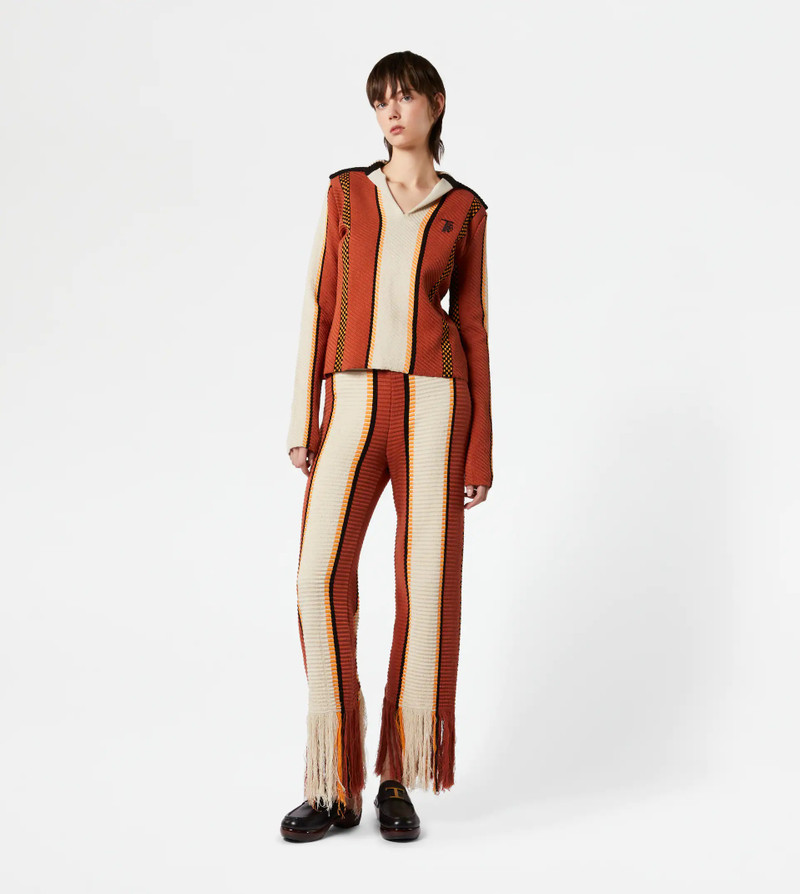 Tod's POLO SHIRT IN COTTON KNIT - OFF WHITE, ORANGE, YELLOW outlook