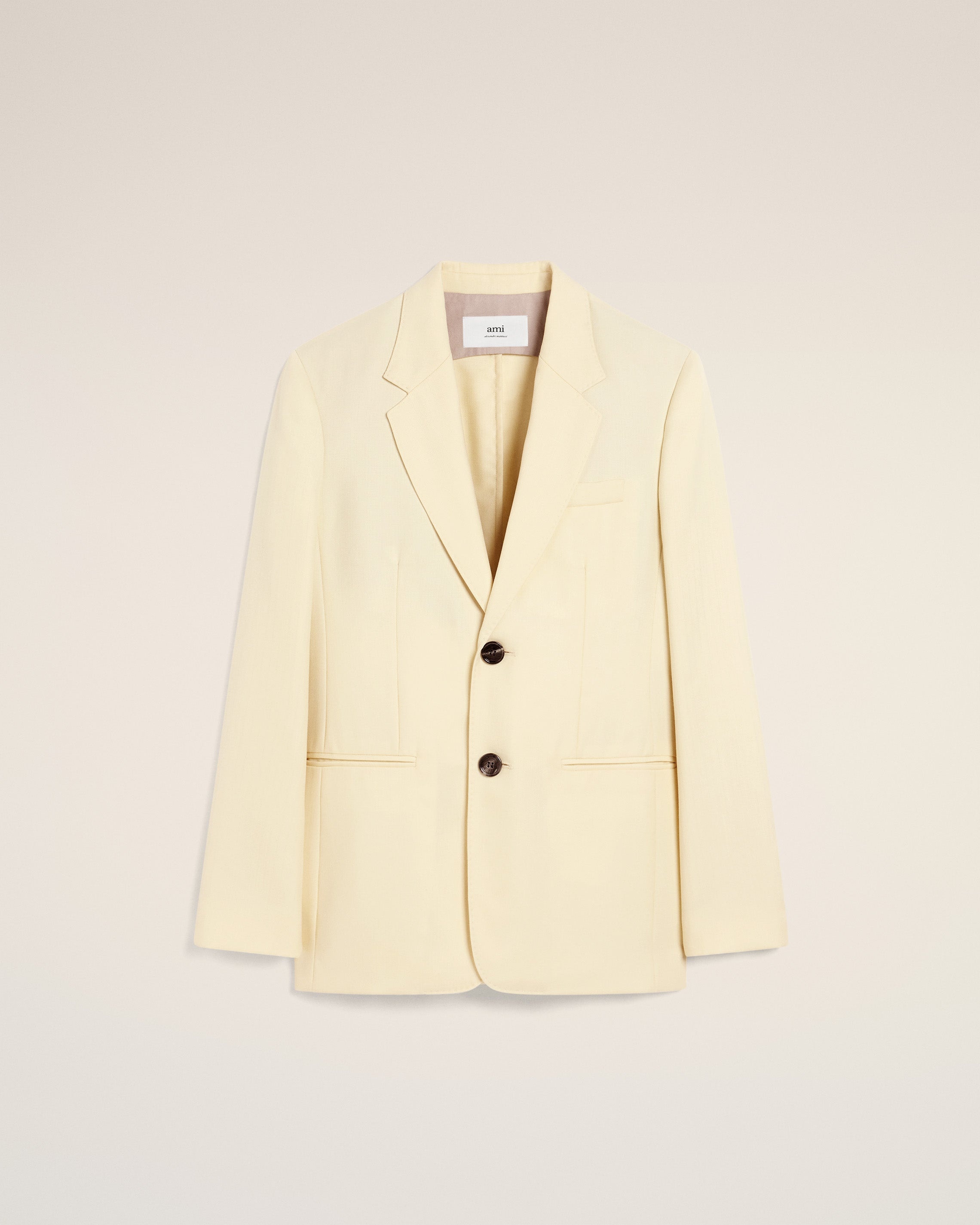 YELLOW WOOL SEMI-LINED JACKET - 2