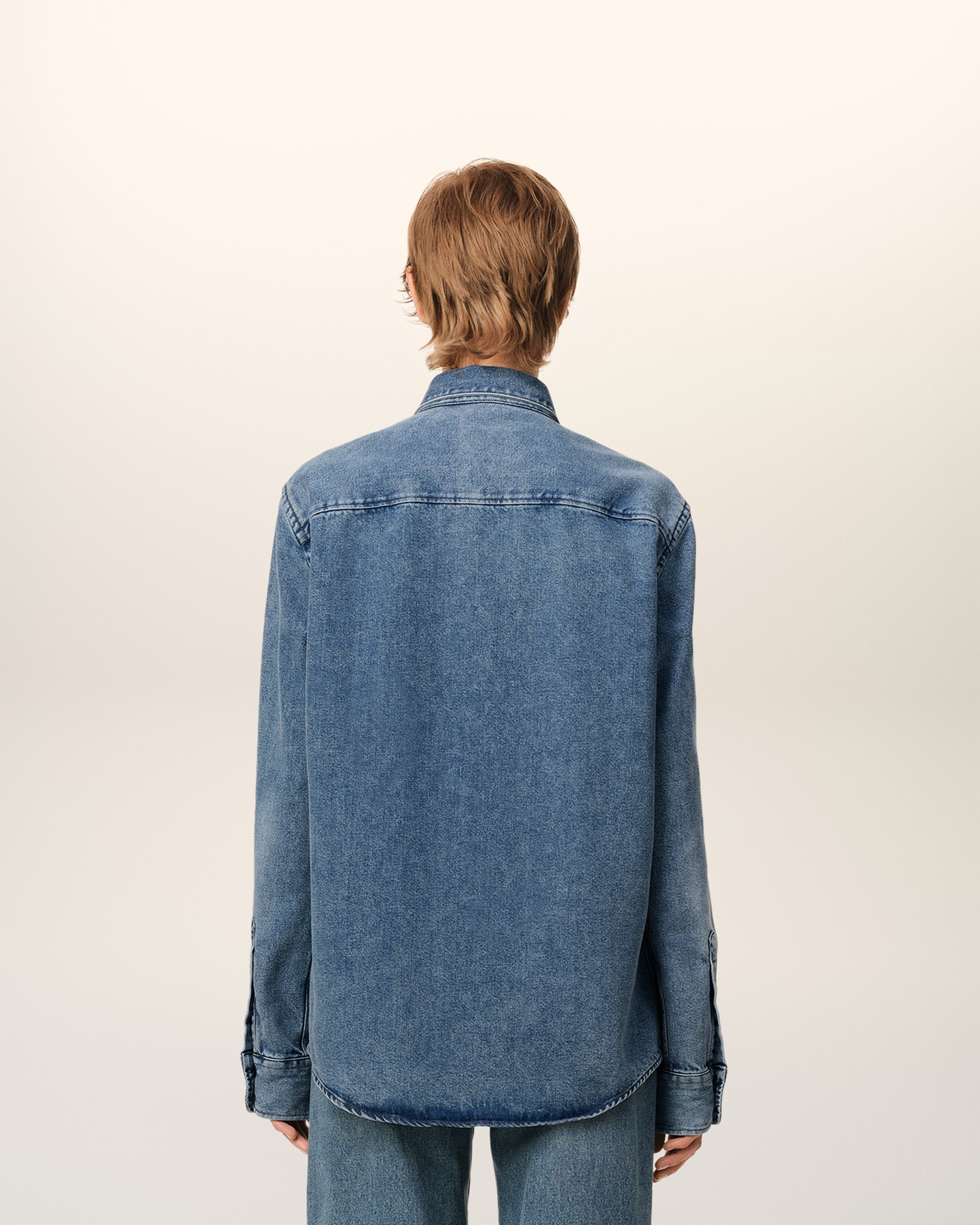 BLUE DENIM BUTTON-DOWN AMI DE COEUR SHIRT - 5