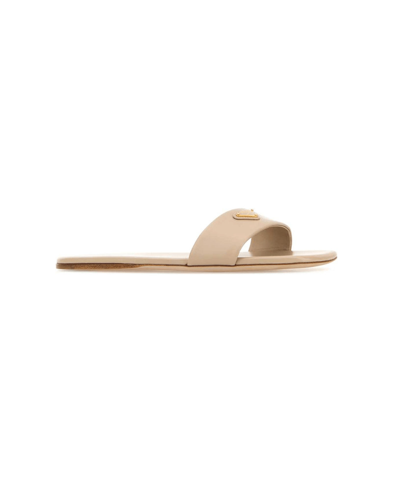 Prada Sand Satin Slippers outlook