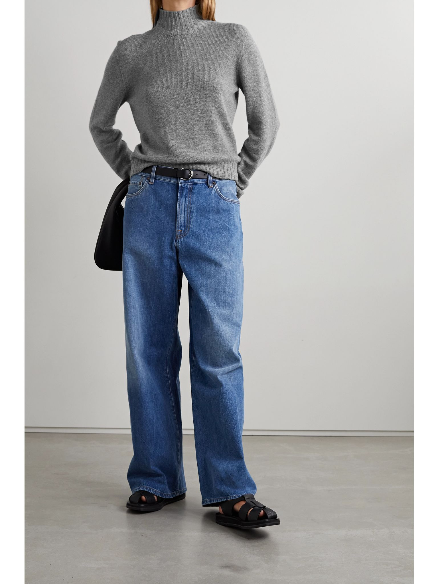Essentials Kensington cashmere turtleneck sweater Gray - 2