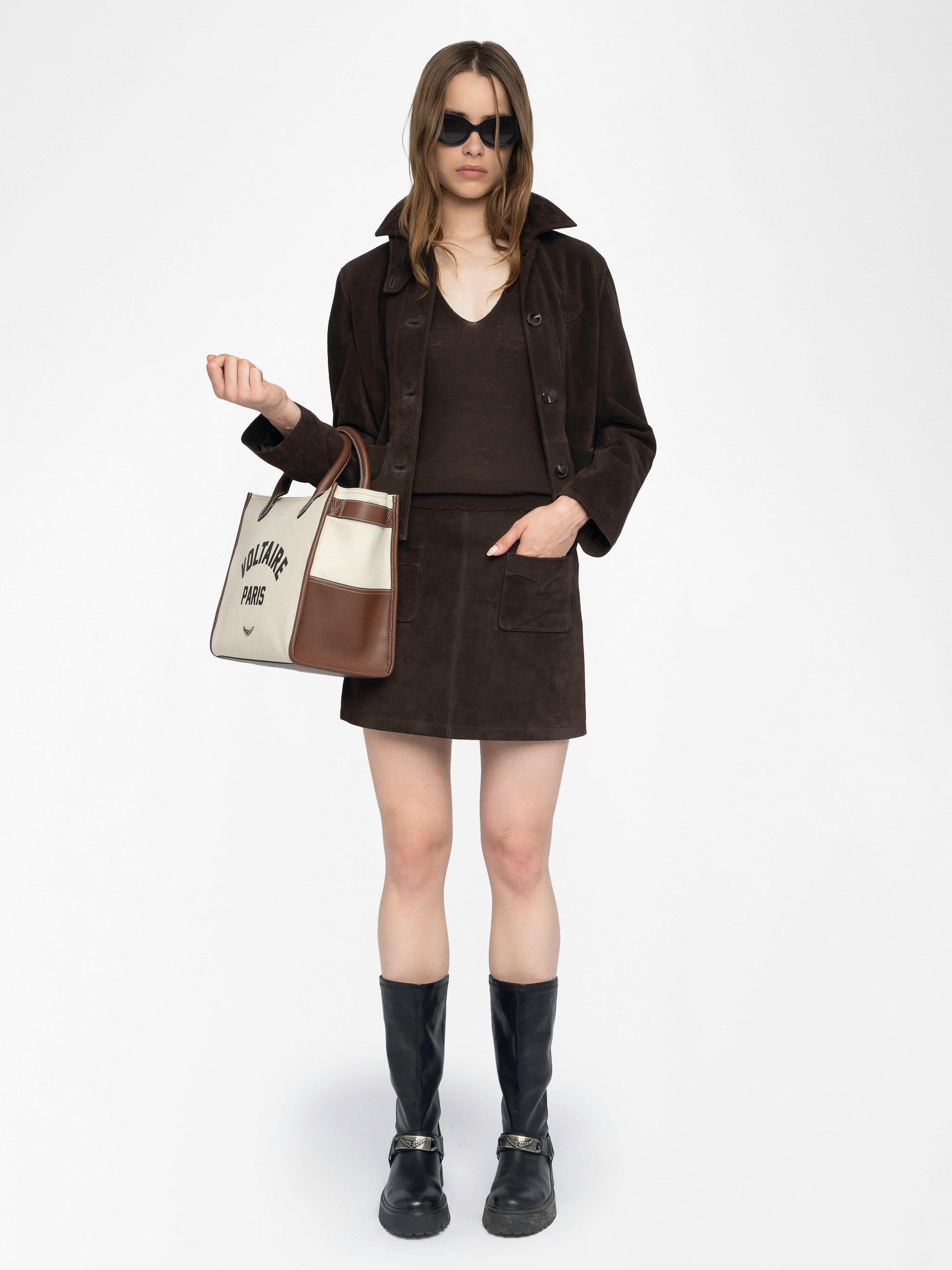 Jaime Suede Leather Skirt - 2