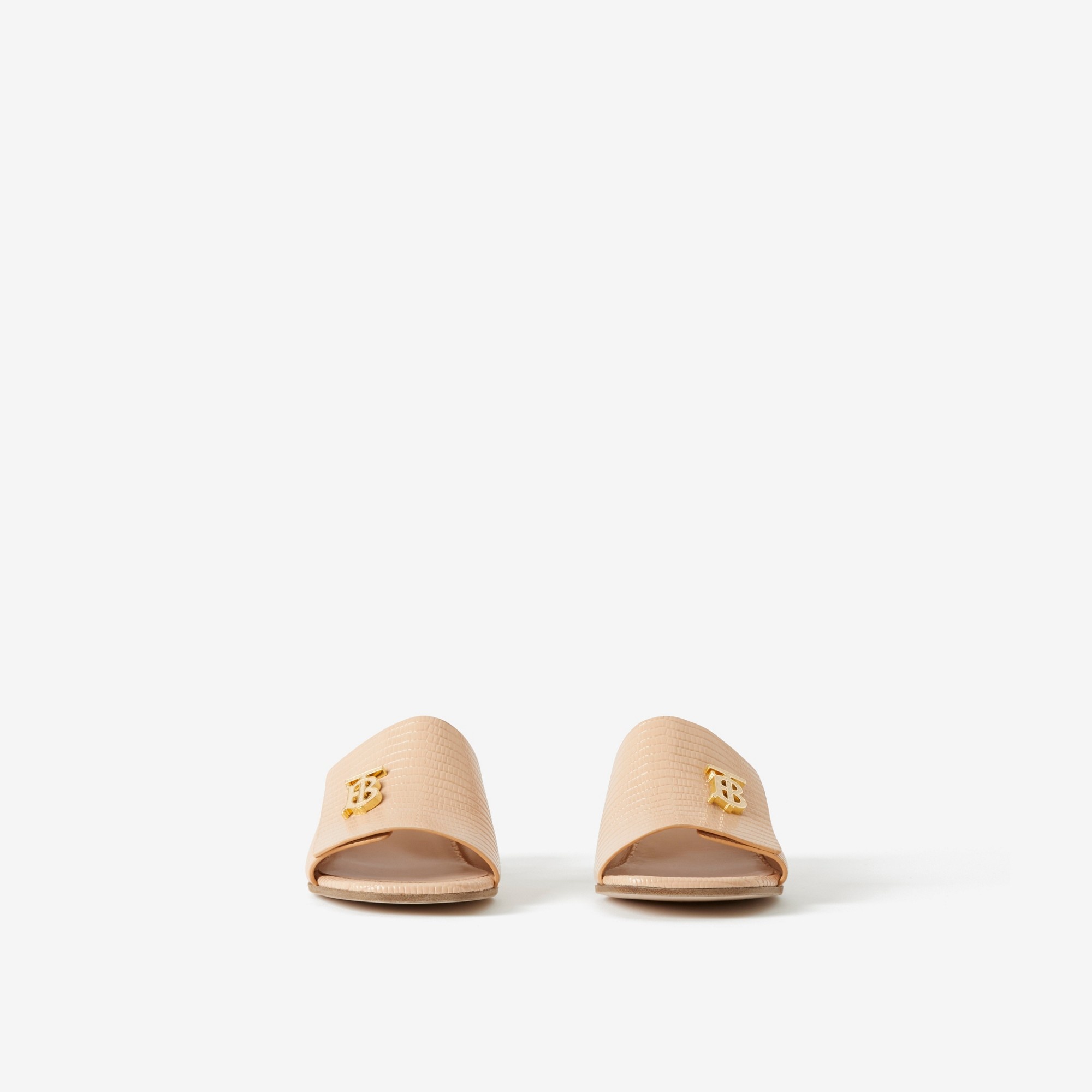 Monogram Motif Embossed Leather Mules - 2
